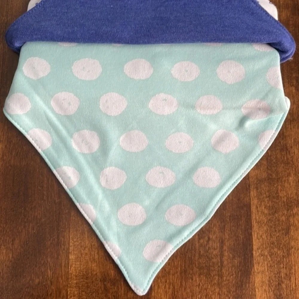Bandana Bibs Cloud Island Dark and Light Blue Baby Infant - 4‎ bibs